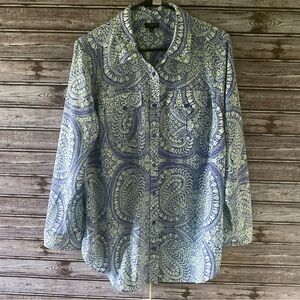 Talbots Women's Long-Sleeved Button-Down Top Blouse Size‎ 1X
